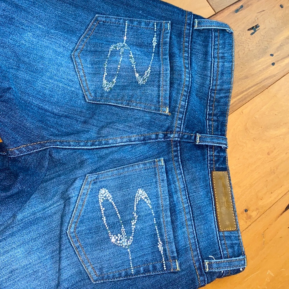 SEVEN7 VINTAGE RHINESTONE JEANS GIRLS SZ 12